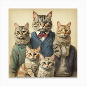 Family Of Cats Canvas Print