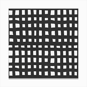 Watercolor Black and White Grid Canvas Print