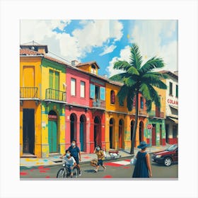 Street Scene In Cuba Canvas Print