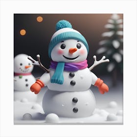 Snowman 1 Canvas Print
