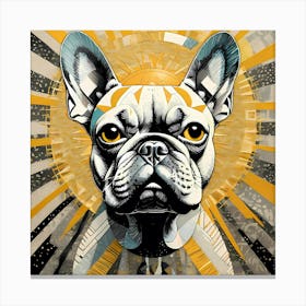 Abstract Portrait Of A French Bulldog Canvas Print