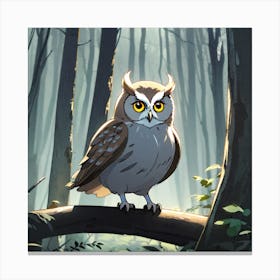 Owl In The Forest 29 Canvas Print