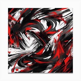 Black and red abstract Painting Canvas Print