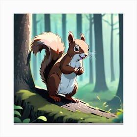 Squirrel In The Forest 153 Canvas Print