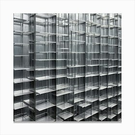 Glass Shelves By Person Canvas Print