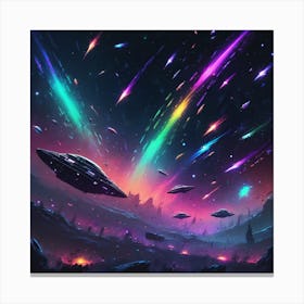 Aliens In Space Canvas Print