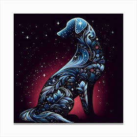 Dog In The Night Sky Canvas Print