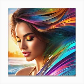 Rainbow Hair Canvas Print