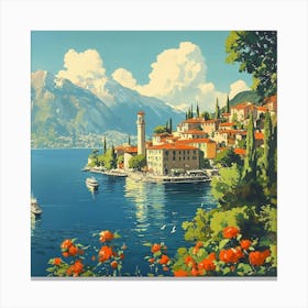 Lake Como Art Canvas Print