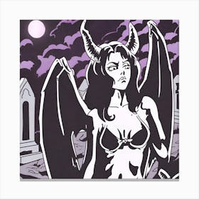 Spooky Devil Woman Canvas Print