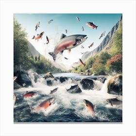 Salmon Sunny V2 Canvas Print