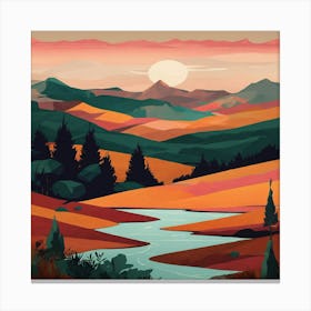 Landscape Painting 10 Canvas Print