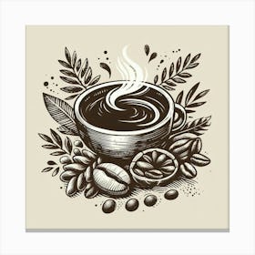 Illustration coffee bens Canvas Print