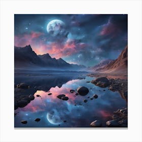 Moonlight In The Mountains Canvas Print