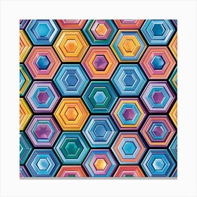 Seamless Pattern Of Abstract Hexagonal Patterns 2 Canvas Print