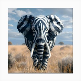 The Elephant's Zebra Disguise 2 Canvas Print