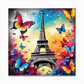 Paris With Butterflies 116 Canvas Print