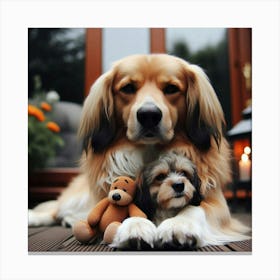 Dog And Puppy Canvas Print