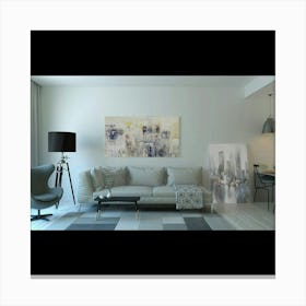 Modern Living Room 1 Canvas Print