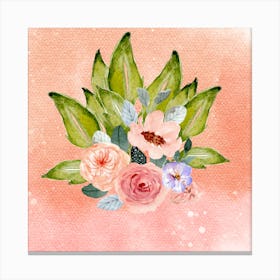 Watercolor Floral Bouquet wallart printable Instagram post Canvas Print