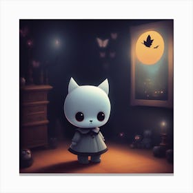 Cute Cat In The Dark Canvas Print