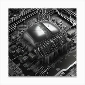 3d Rendering Of A Computer Chip 1 Canvas Print