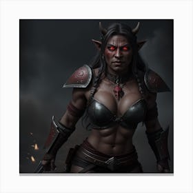 Orc Female Warrior Canvas Print