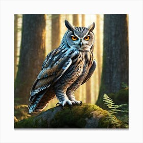 Owl In The Forest 214 Canvas Print