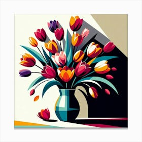 Vase Of Tulips Canvas Print