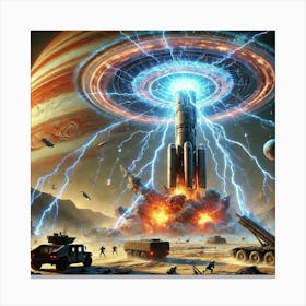 A Sci Fi Depiction Of Ion Storm Missiles Lethal Canvas Print