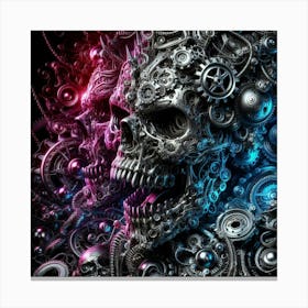 Skull And Gears Canvas Print