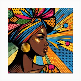 Abena African Woman In Turban Canvas Print