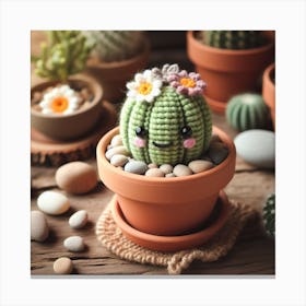 Amigurumi, Cactus Canvas Print