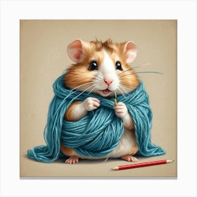 Hamster In A Scarf Canvas Print