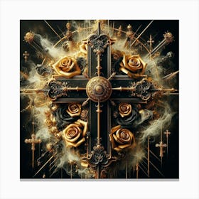 Cross Of Roses Canvas Print