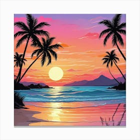 Ocean Sunset Art Prints (2) Canvas Print