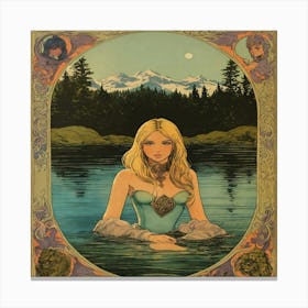 Girl In The Water Canvas Print