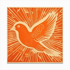 Retro Bird Lithograph Dove 1 Canvas Print