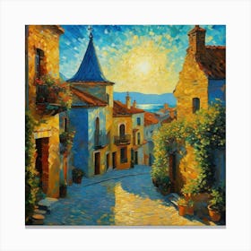 Sunset In A Village fuh Canvas Print