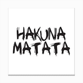 Hakuna Matata Square (White) Canvas Print
