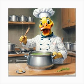 Chef Duck 11 Canvas Print