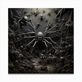 Spiders In The Dark Canvas Print