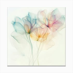 Pastel X Ray Icm Flowers 6 Canvas Print