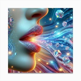 Woman'S Face With Diamonds Canvas Print