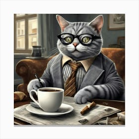 Business Cat Canvas Print