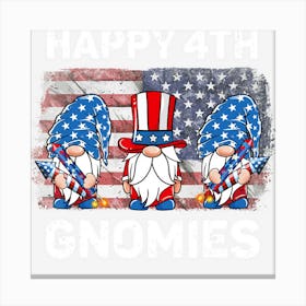 Trending Happy 4th Gnomies Usa Flag Patriotic Gnomes Canvas Print