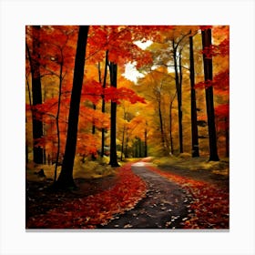 Autumn Forest Path Canvas Print