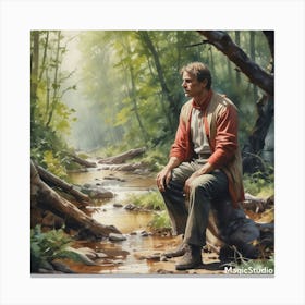 Man In The Woods Canvas Print