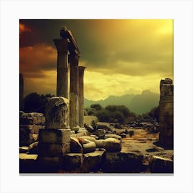 Sunset At Ephesus Canvas Print