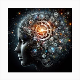 Brain And Gears Canvas Print